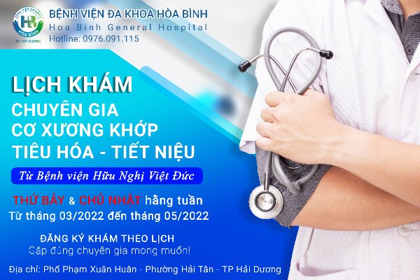 Lịch khám chữa bệnh tháng 3, 4, 5 chuyên gia Bệnh viện hữu nghị Việt Đức